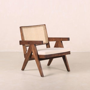 Easy Lounge Chair - Teak and Handwoven Rattan