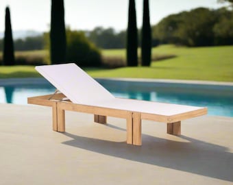 Chaise Lounge para área externa em teca e malha
