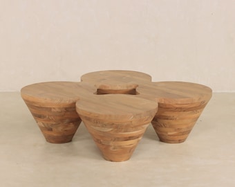 Teak Drum Coffee Table - Indoor/Outdoor