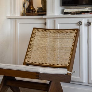 Easy Lounge Slipper Chair - Teak and Handwoven Rattan image 13
