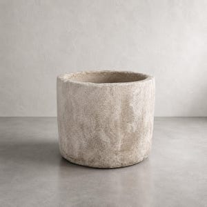 Handcrafted Limestone Reproduction Planter – Round Concrete Cast Stone Trough