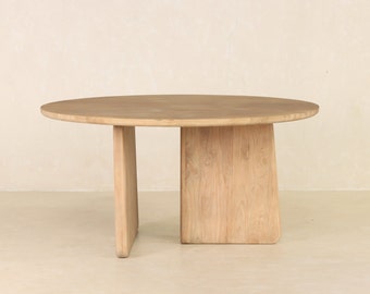 Solid Teak Round Dining or Entry Table (Indoor or Outdoor)