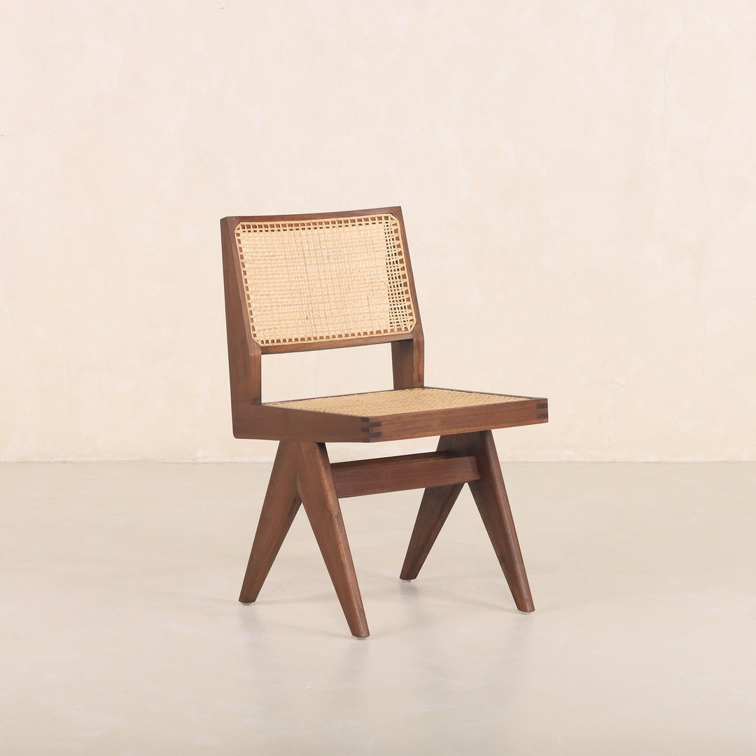 Chandigarh Capitol Cane Chair - Teak and Handwoven Rattan - Etsy