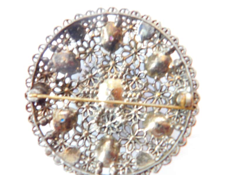 Large jeweled vintage brooch