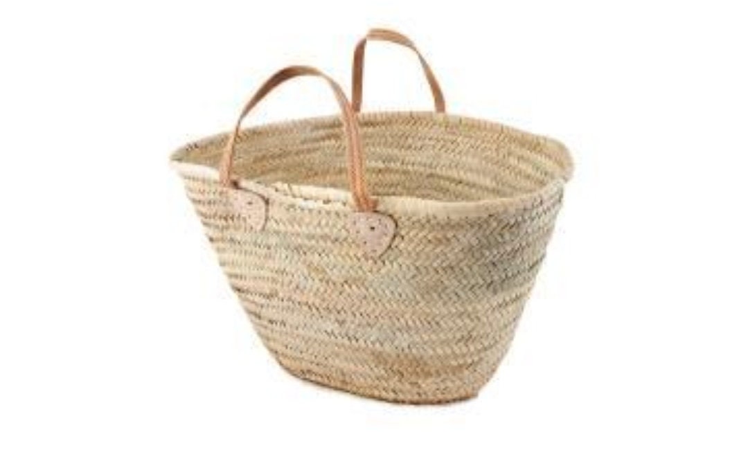Medium French Style Straw Basket Shopping Basket Bag