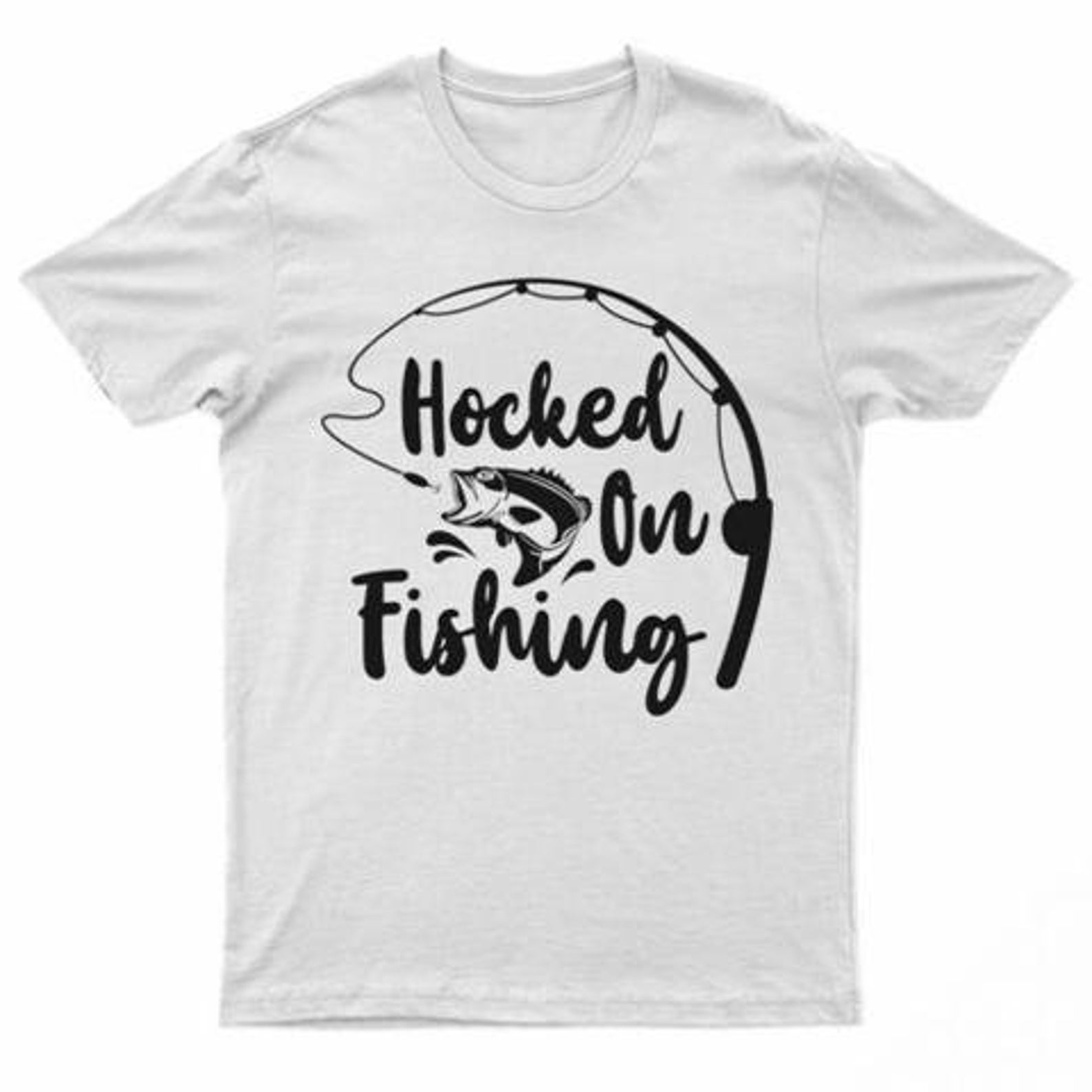 Mens Fishing Logo Tshirt Tee Top Short Sleeve Black or White Etsy