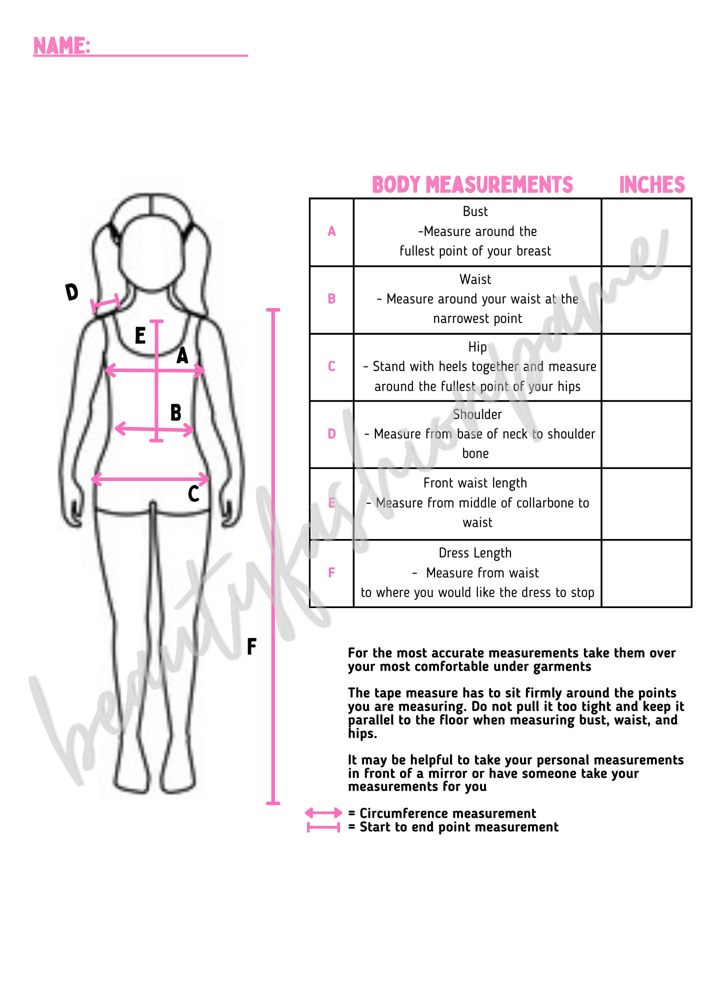 Sewing Body Measurement Guide Kids Fashion