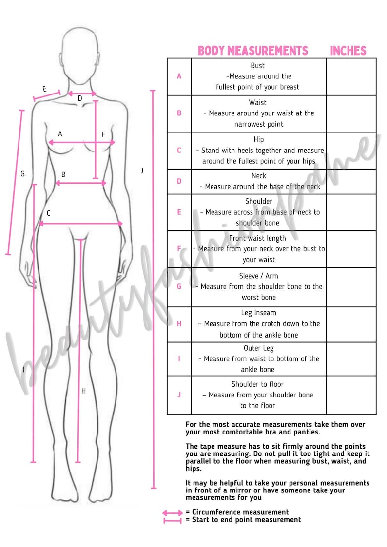 Measuremnts Labels Printable Body Measurement Guide (expanded Version) - Etsy