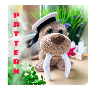 Crochet Pattern Walrus / PDF / ENGLISH / stuffeed toy / amigurumi toy / DIY tutorial / crochet sea animal / pattern in English