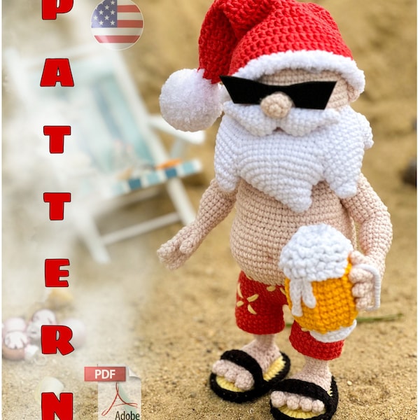 Häkelanleitung für Weihnachtsmann/Weihnachtsmann Puppe / PDF / ENGLISCH / Weihnachtsmann / Kuscheltier / Amigurumi / DIY-Anleitung