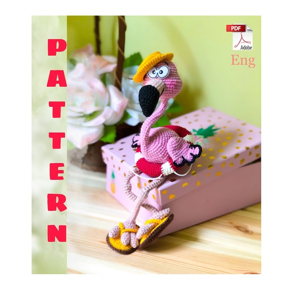 Crochet Flamingo Pattern | Amigurumi Stuffed Bird DIY (PDF, English)