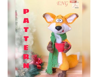 Crochet Fox Pattern/ Oliver Fox / PDF / ENGLISH / stuffeed toy / amigurumi toy /  DIY tutorial / crochet Fox / pattern in English