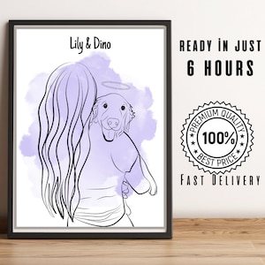 Custom Animal Line Art, Dog line art, Pet Memorial gift, Pet Loss Portrait, Pet lover gift, Minimalist line art,Digital one line drawing