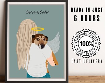 Dog Memorial Gift, Pet Memorial Gift, Dog Memorial Portrait, Cat Memorial,Pet Loss Memorial Portrait,Faceless Portrait,Dog passing away gift