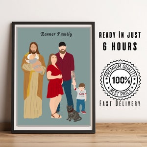 Miscarriage gift, Memorial portrait, Custom Faceless portrait, Jesus portrait, Family portrait, thinking of you gift, loss of a loved one