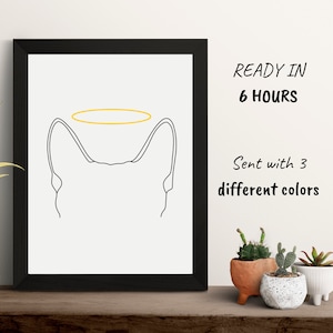 Dog memorial line art, pet loss line, line art print,face line art,digital gallery wall line art,line art drawing