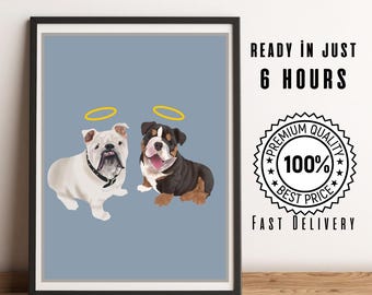 Pet Memorial Gift, Dog Memorial Portrait,Cat Memorial Portrait ,Dog portrait,Loss Memorial Portrait, Faceless Portrait,Dog passing away gift
