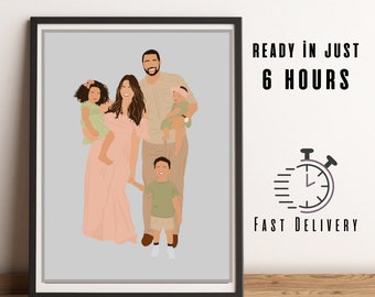 Custom Faceless Portrait, Faceless Portrait Print, Custom Portrait, Faceless Digital Portrait, Couple Digital Faceless Illustration, Angel