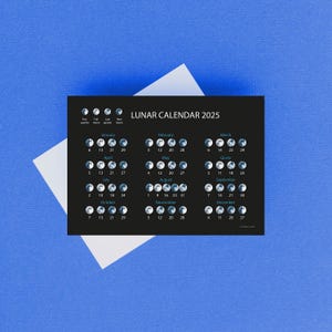 Postcard moon phases | Cartolina fasi lunari 2025 - dimensioni 13x18 cm / 5x7″