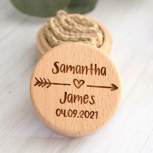 Personalised Wooden Wedding Day Ring Box, Ring Bearer, Gift For Newlywed Couple, Double Ring Holder For Ceremony, Just Married, Mr & Mrs image 4