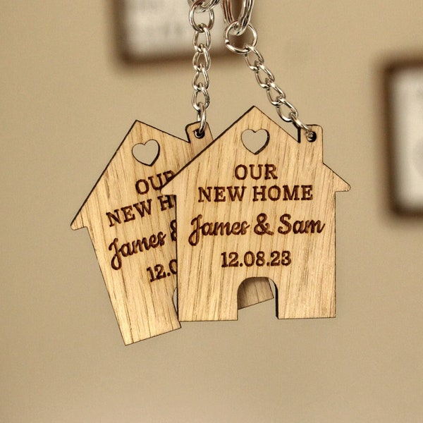 2x Our New Home Couples Keyrings,Housewarming Gift For Friends, New House, Present For New Homeowners,Moving In Keepsake,New Flat Apartment