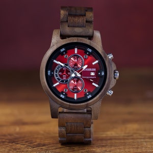 Edinburgh - Engraved Wooden Watch, Anniversary Gift For Husband, Unique Birthday Gift For Him, Graduation Gift For Son, Sentimental Gift