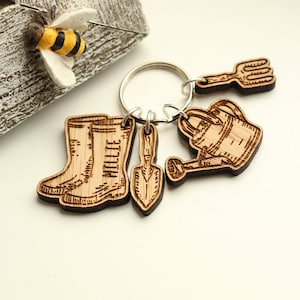 Porte-clés cadeau jardinage personnalisé - cadeau amoureux du jardin, cadeau de jardinage pour lui, elle, maman, grand-mère, grand-père, papa jardinier