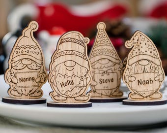 Christmas Gonk Place Names Personalised Christmas Table Decorations Christmas Table Setting Decor Wooden Keepsakes For Xmas Day
