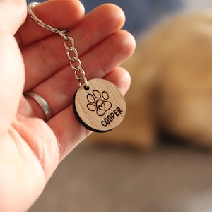 Personalised Paw Print Keyring, Cat & Dog Tag Name ID, Pet Remembrance Gift, Cat Memorial Gift, Dog Loss Sympathy Gift, Dog Memory Gift image 6