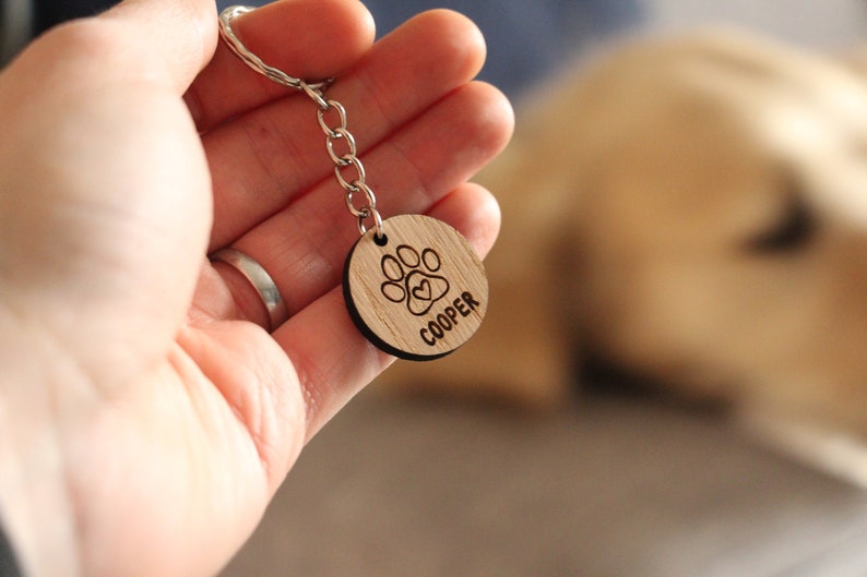 Porte-clés personnalisé avec empreinte de patte, identifiant pour chat et chien, cadeau souvenir d'animal de compagnie, cadeau commémoratif chat, cadeau de sympathie pour la perte d'un chien, cadeau souvenir chien image 6