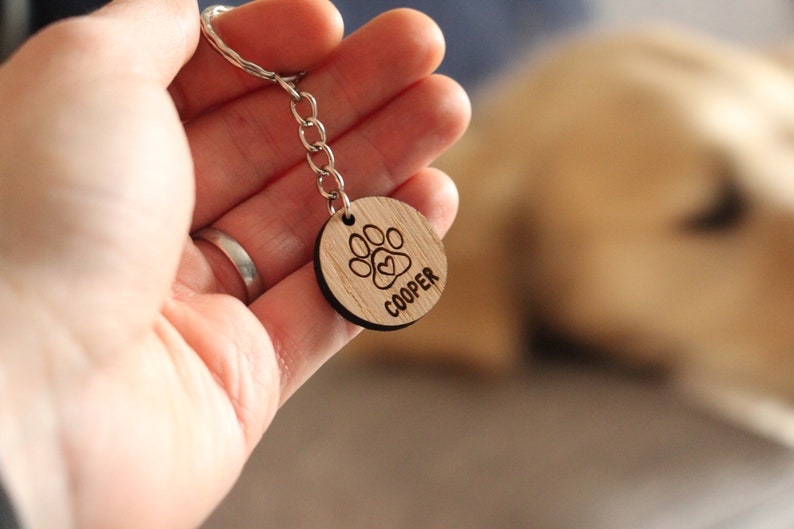 Personalised Paw Print Keyring, Cat & Dog Tag Name ID, Pet Remembrance Gift, Cat Memorial Gift, Dog Loss Sympathy Gift, Dog Memory Gift zdjęcie 6