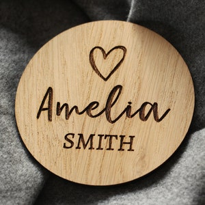 Personalised Baby Arrival Sign, New Baby Announcement Sign, Baby Reveal Sign, Wooden Birth Gift, New Born Name Sign, We&#39;re Having A Baby