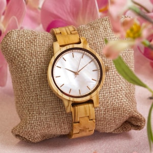 Sorrento - Ladies Engraved Watch, Womens Wooden Watch, Mothers Day Gift, Unique Gift For Her, Anniversary Gift For Wife,Unique Birthday Gift