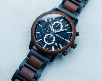London - Wooden Watch For Him, Unique Gift For Him,Engraved Mens Watch,Engraved Gift for Husband,Birthday Gift for Him,Personalized Watch