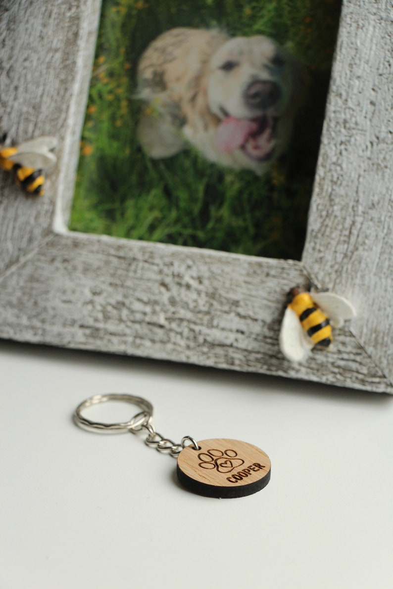 Personalised Paw Print Keyring, Cat & Dog Tag Name ID, Pet Remembrance Gift, Cat Memorial Gift, Dog Loss Sympathy Gift, Dog Memory Gift zdjęcie 7