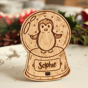 Personalised Snow Globe Table Name Place Settings, Christmas Place Names, Xmas dinner decorations, Winter Wedding Favours & Place Cards image 4