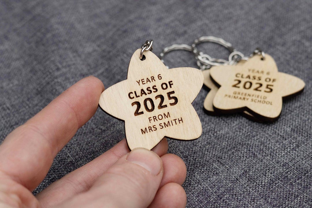 School Leavers Star Keyring, Class of 2025 Personalised Year 6 Present ...
