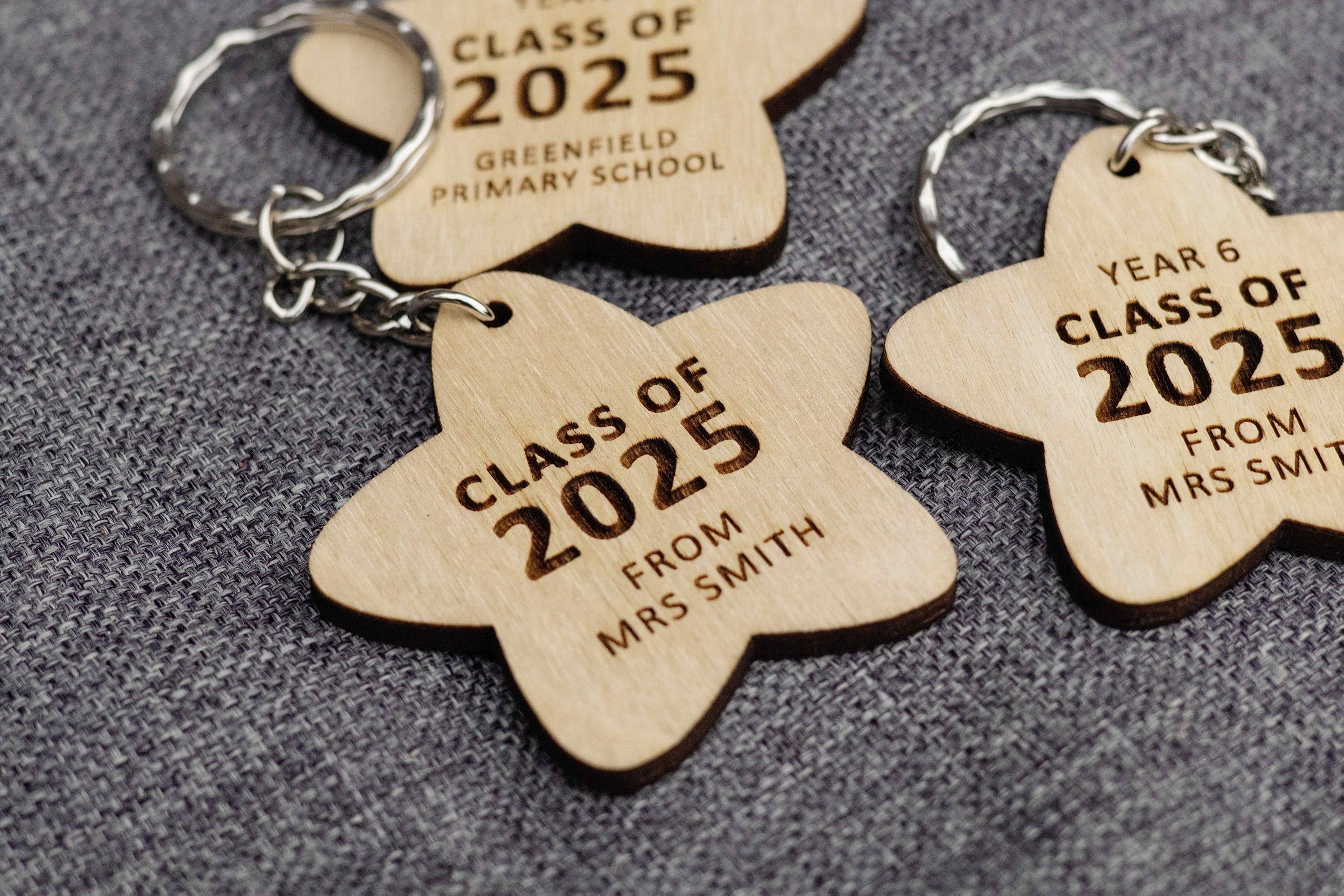 School Leavers Star Keyring, Class of 2025 Personalised Year 6 Present ...