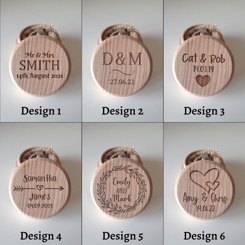 Personalised Wooden Wedding Day Ring Box, Ring Bearer, Gift For Newlywed Couple, Double Ring Holder For Ceremony, Just Married, Mr & Mrs image 5