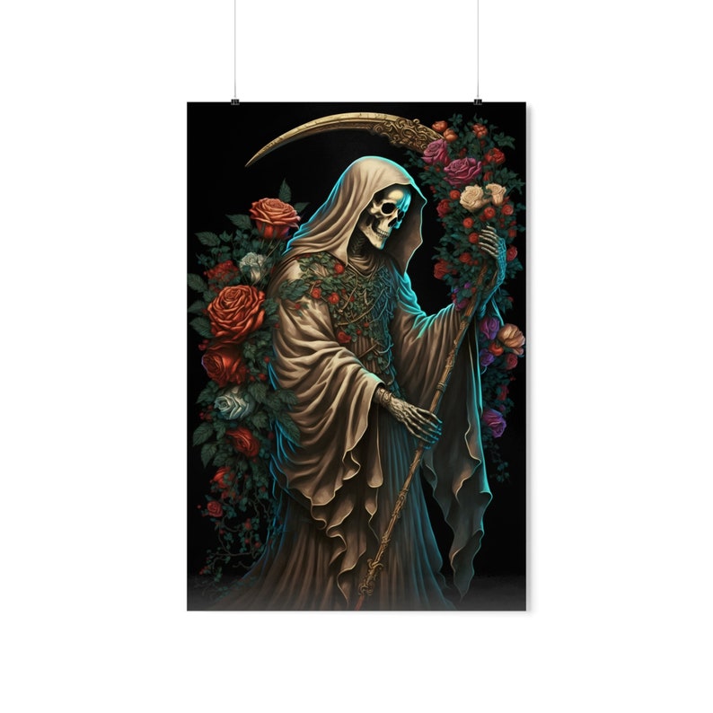 Santa Muerte Large Wall Artwork Santísima Muerte Poster Art Etsy