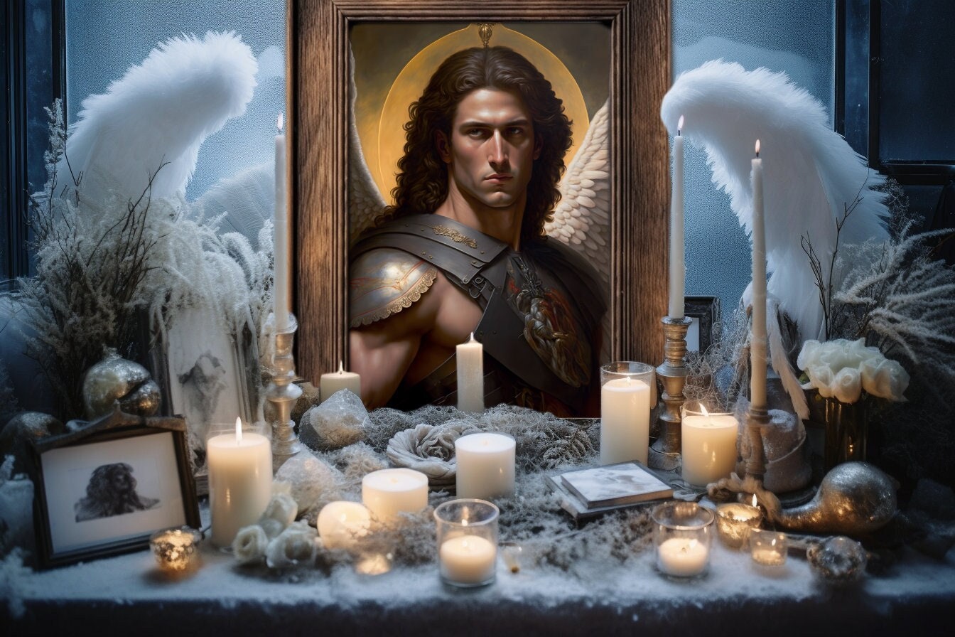 Archangel Michael Large Wall Artwork, Saint Michael Poster Art Print, St Michael the Protector ...