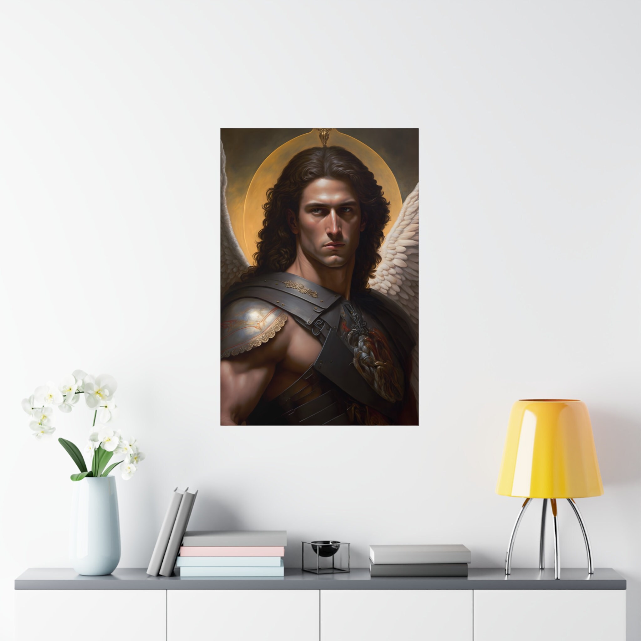 Archangel Michael Large Wall Artwork, Saint Michael Poster Art Print, St Michael the Protector ...