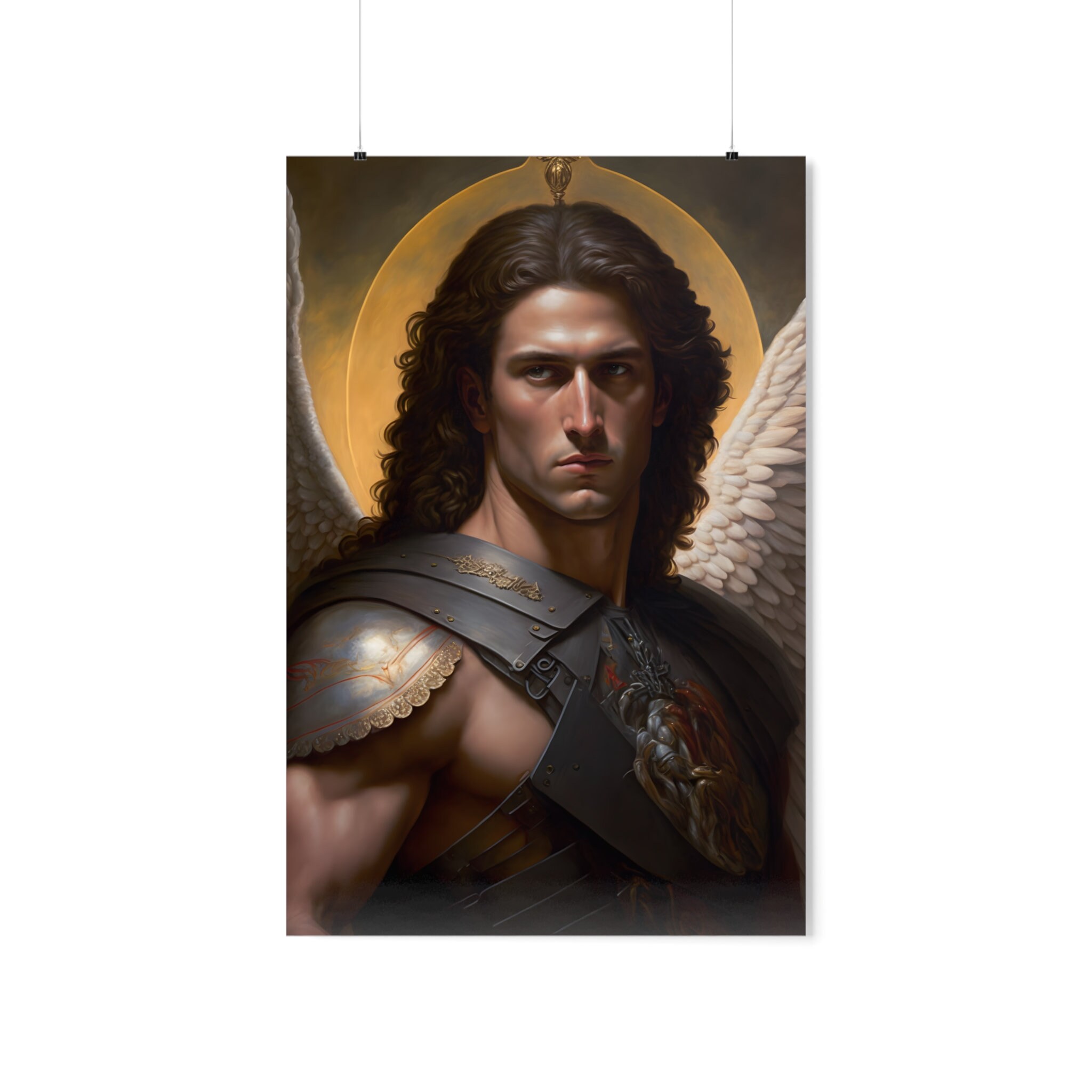 Archangel Michael Large Wall Artwork, Saint Michael Poster Art Print, St Michael the Protector ...