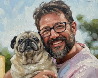 Custom Impasto Oil Painting Portrait, Pet or Family, Personalized