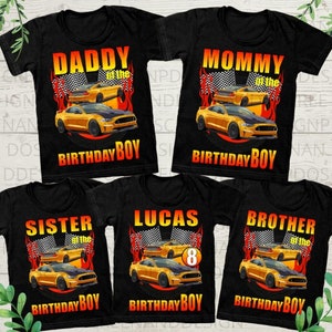 Personalisiertes Rennauto Geburtstags-Shirt, heißes Rad, Geburtstags-Hot-Wheel-Shirt, Geburtstagsgeschenk, Geburtstags-Junge, Geburtstags-Junge, Hot-Wheel-Party-Shirt