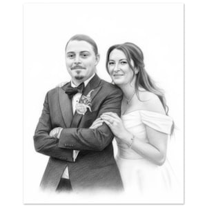 Custom Pencil Sketch Portrait, Pet, Family Portraits From Photo image 13