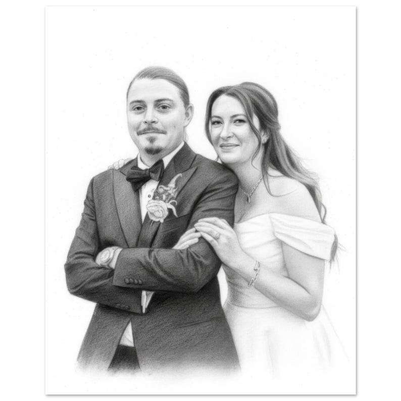 Custom Pencil Sketch Portrait, Pet, Family Portraits From Photo image 13