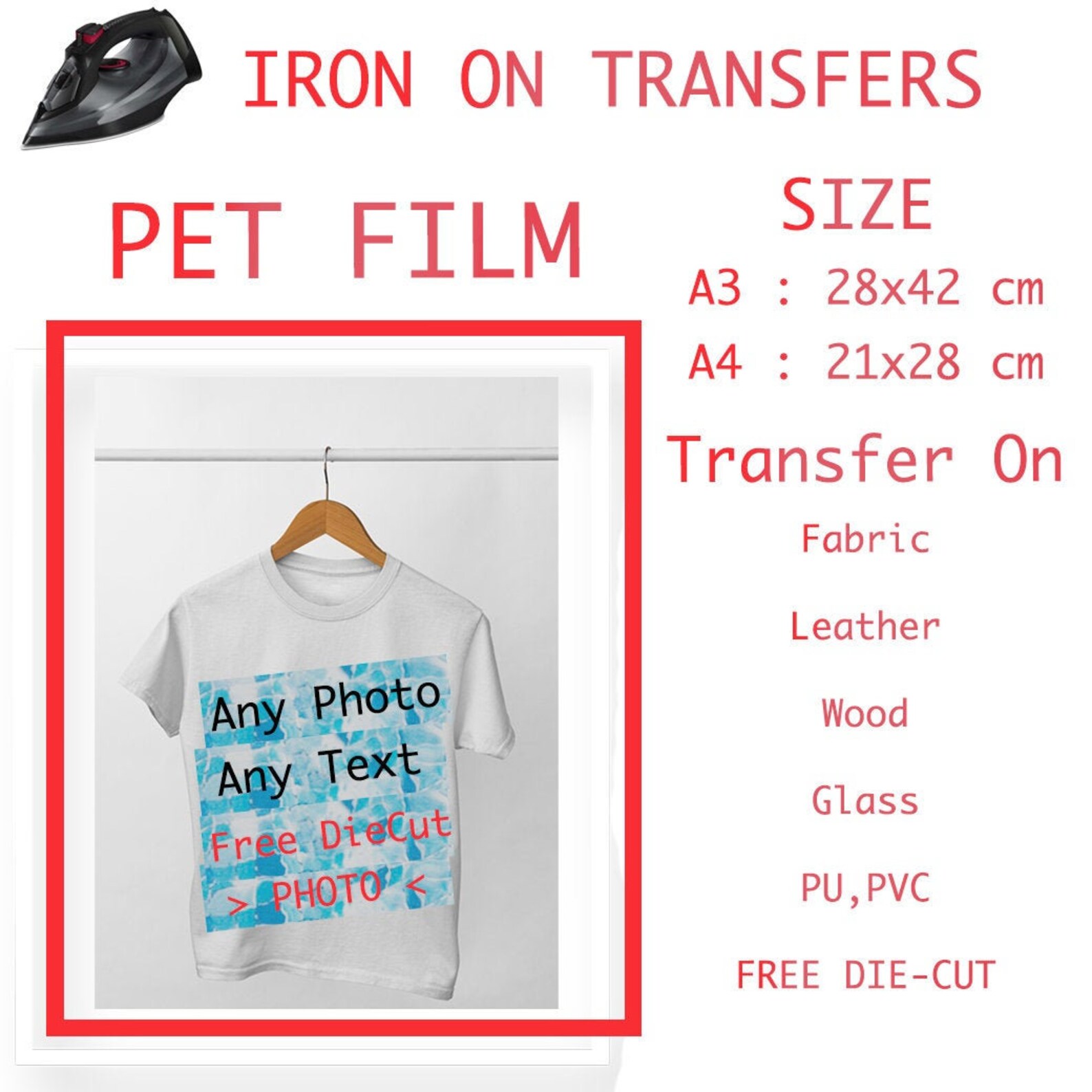 Full Color Personalized Iron On Transfer DTF Film Customized Etsy