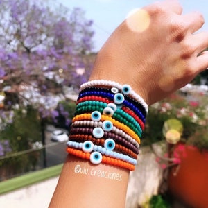 Evil eye Bracelet, seed bead eye bracelet, Protection bracelet, bracelet for men, bracelet for women, nazar bracelet