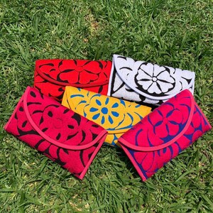 Bolsa mexicana bordada, carteira de flores, bolsa artesanal bordada Boho, bolsa clutch colorida, presente de aniversário